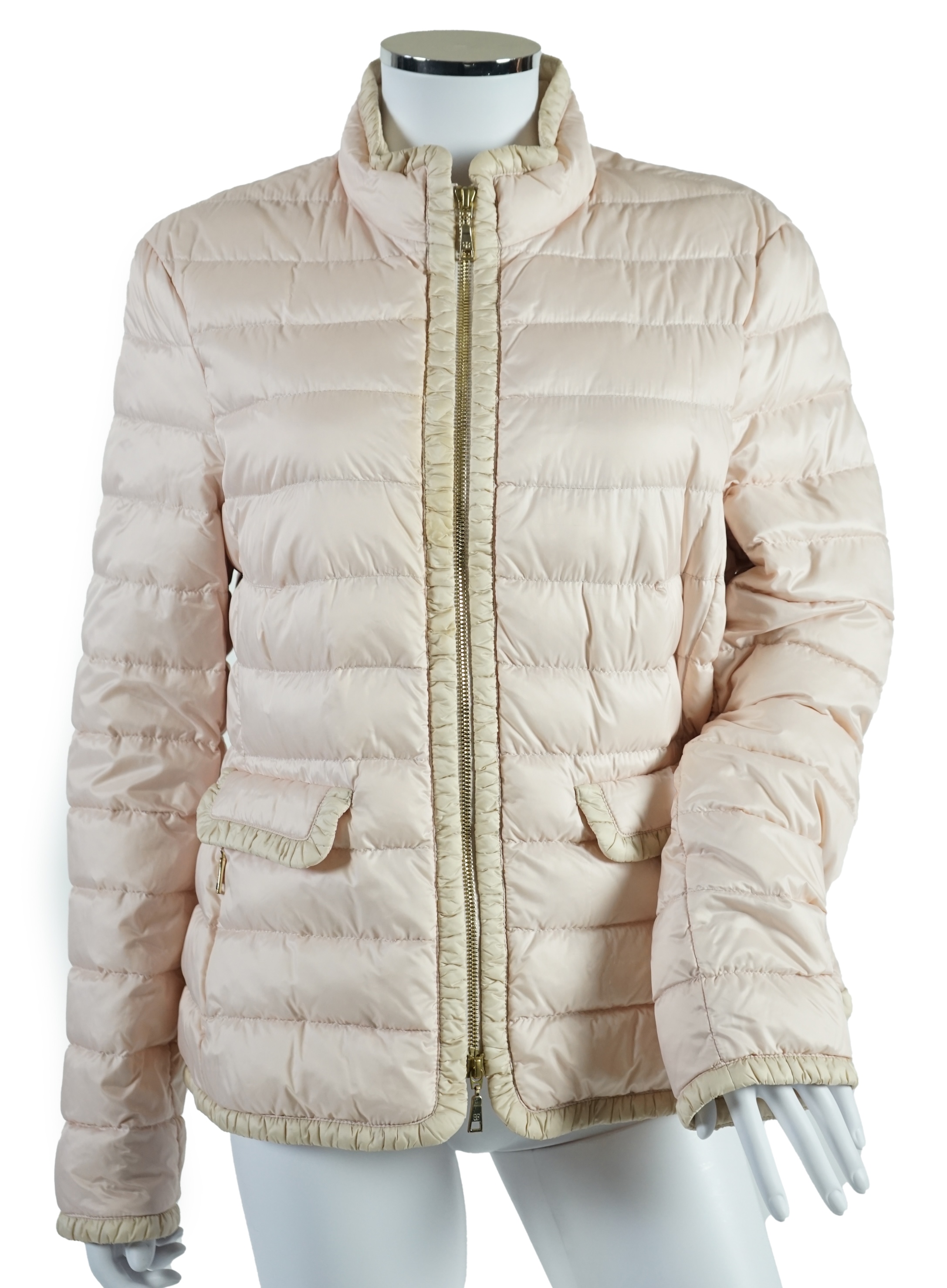 A Basler lady's pink down jacket, another coat with matching cardigan, a long sleeve t-shirt and a metallic silver shirt. Approx sizes 14-16 Proceeds to Happy Paws Puppy Rescue